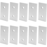 Ineasicer - 10 Stück perforierte flache Montageplatten, gerade flache Montageplatten, flache Montagehalterungsverbinder (4040-2 Löcher 18 x 40 mm) von INEASICER