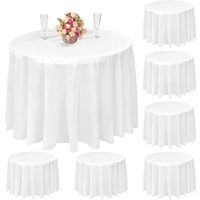 Ineasicer 10er-Pack runde Tischdecken, 213,4 cm, weiße Einweg-Tischdecken, wasserdichte runde Tischdecken aus PEVA-Kunststoff für Hochzeiten, Partys, Ineasicer 10er-Pack runde Tischdecken, 213,4 cm, weiße Einweg-Tischdecken, wasserdichte runde Tischdecken aus PEVA-Kunststoff für Hochzeiten, Partys, von INEASICER