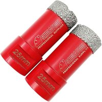 Ineasicer 2 Stück 25 mm Diamantbohrer, Kernbohrer mit M14-Gewinde zum Trockenbohren in Porzellanfliesen, Granit, Marmor Ineasicer 2 Stück 25 mm Diamantbohrer, Kernbohrer mit M14-Gewinde zum Trockenbohren in Porzellanfliesen, Granit, Marmor von INEASICER