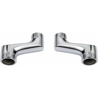 Ineasicer 2er-Pack Dusch-Winkelstück, Messing-Winkel-Reduzierstück, verstellbarer Schwenkarm, Winkel-Wandstück, 1/2 3/4 Offset-Stück, Chrom von INEASICER