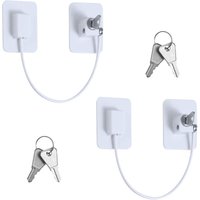 Ineasicer - 2er-Pack Sicherheitsschlösser für Kühlschrankfenster mit 4 Schlüsseln, stark klebend von INEASICER