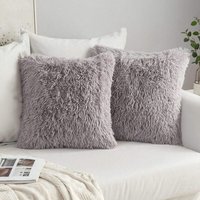 Ineasicer 2er-Set Luxus-Sofakissenbezüge aus Fell, Heimdekoration, für Sofa, Schlafzimmer, Bett, superweicher Plüsch, dekorativer Kissenbezug, 40 x von INEASICER