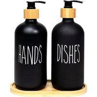 Ineasicer - 2er Set Seifenspender aus Glas, 500ml, Küchenset, Handseifen-Pumpflasche von INEASICER
