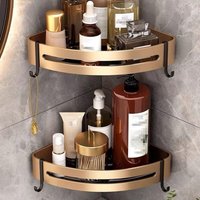 Ineasicer - 2er-Set rostfreie Badezimmer-Eckregale, Gold Ineasicer - 2er-Set rostfreie Badezimmer-Eckregale, Gold von INEASICER