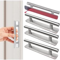 Ineasicer 4 Stück selbstklebende Möbelgriffe, Aluminium-Selbstklebegriffe, Schiebetürgriffe, Schubladengriffe für Küchenschrank, Schlafzimmer, 150 mm von INEASICER