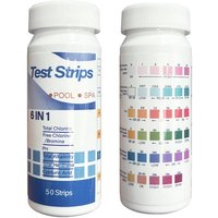 Ineasicer - 50er-Pack Teststreifen, 6-in-1-Teststreifen für Spa und Pool, Wasserteststreifen zum Testen von freiem Chlor, Brom, Gesamthärte, von INEASICER