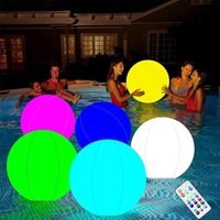 Ineasicer - LED-Leucht-Wasserball – LED-Leuchtball in 16 Farben mit Fernbedienung Bällebad-Spielzeug mit LED-Beleuchtung Aufblasbare Poolspiele mit von INEASICER