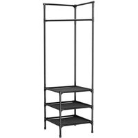 Ineasicer Eckgarderobe aus Metall, Eckgarderobe für den Eingangsbereich, 3-stufiger freistehender Kleiderständer, Schuhregal, Organizer für Zuhause, von INEASICER