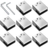 Ineasicer Glasklemmen, 8 Stück, 8–10 mm, 304 Edelstahl, Glasklemmen, verstellbare Glashalterung mit flacher Rückseite für Treppengeländer, Handlauf von INEASICER