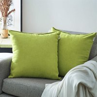 Ineasicer Kissenbezug 50x50 Anisgrün 2er-Set Babyzimmer Dekoration Wohnzimmer Zuhause Schlafsofa Kissenbezüge Quadratisch Doppelseitig Einfarbig von INEASICER