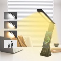 Ineasicer - LED-Schreibtischlampe, kabellos, wiederaufladbar, dimmbar, 3 Farbmodi, Touch-Lampe mit Timer und Speicher, für Kinder, Arbeitszimmer, von INEASICER