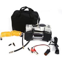 Luftkompressor, 12-V-Mini-Luftkompressor, tragbares Autoreifen-Inflator-Kit, Hochdruckpumpe mit Batterieklemme und Spiralschlauch für Autos und von INEASICER