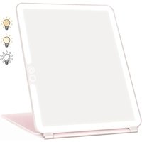 Ineasicer Schminkspiegel, beleuchteter Schminkspiegel mit 72 LED-Leuchten, 2000 mAh, per USB wiederaufladbarer LED-Spiegel, Reisespiegel mit von INEASICER