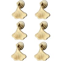Ineasicer Set mit 6 Griffen in Blattform, Gold mit Tropfenanhänger von INEASICER
