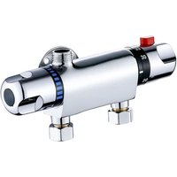Ineasicer - Thermostatischer Bad-Duschmischer, Messing-Chrom-Wandmontage-Duschmischstab-Umschaltventil Verbrühungsschutz Badezimmerzubehör Wasserhahn von INEASICER