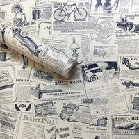 Ineasicer Vintage-Tapete mit Zeitungsmotiv, Vinyl, selbstklebend, zum Abziehen und Aufkleben, für Schlafzimmer, Wohnzimmer, Dekoration – Zeitung, 45 von INEASICER