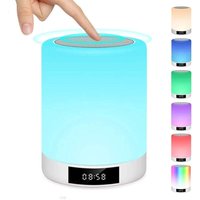 Ineasicer Wiederaufladbare tragbare Touch-Nachttischlampe, Bluetooth-Lautsprecher-Tischlampe, FM-Radiowecker, LED-Mehrfarben-Freisprechlicht, Ineasicer Wiederaufladbare tragbare Touch-Nachttischlampe, Bluetooth-Lautsprecher-Tischlampe, FM-Radiowecker, LED-Mehrfarben-Freisprechlicht, von INEASICER