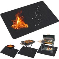 Kaminmatte, Grillmatte, Bodenmatte, hochtemperaturbeständig bis 400°C, isolierend, schwer entflammbar, ideal als Ofen- oder Kaminmatte, 100 x 150 cm von INEASICER