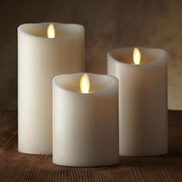 LED-Kerzen, 3er-Set Dekokerzen (10cm, 12,5cm, 15cm), flammenlose Kerzen mit 10-Tasten-Fernbedienung. Flackernde LED-Flamme, aus echtem Paraffin. von INEASICER