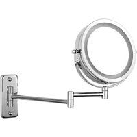 LED-Kosmetikspiegel – 1x/3 – Wandmontage – Doppelseitig – 360° schwenkbarer Schminkspiegel – Faltbarer Schminkspiegel – Chrommetall – Für Badezimmer, LED-Kosmetikspiegel – 1x/3 – Wandmontage – Doppelseitig – 360° schwenkbarer Schminkspiegel – Faltbarer Schminkspiegel – Chrommetall – Für Badezimmer, von INEASICER