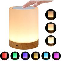 LED-Nachtlicht, Nachttischlampe, Smart-Touch-Sensor, Batterie (dimmbar, 3-stufig, Warmweiß, RGB, sechs Farbwechsel) von INEASICER