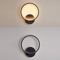 LED Wandleuchte Innen 13W Runde Wandlampe Schwarz Warmweiß 3000K Modern für Schlafzimmer Wohnzimmer Treppenhaus Flur AC 230V [Energieklasse F] von INEASICER