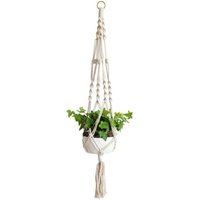 Makramee-Pflanzenhänger, Baumwollseil, Makramee-Blumenkorb, hängender Zweig, Blumenhänger, Übertopf für Heimdekoration, Büro, Gartenarbeit, 4 Beine von INEASICER