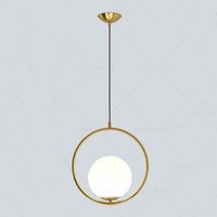 Moderne Pendelleuchte aus Eisen und Glas, LED-Leuchte, Glaskugel-Pendelleuchte mit goldenem Metall (Gold) von INEASICER