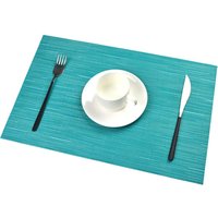 PVC-Tischsets, rutschfest, waschbar, hitzebeständig, rechteckig, Vinyl-Tischsets für Restaurant, Esstisch in Küche oder Esszimmer, 45 x 30 cm, PVC-Tischsets, rutschfest, waschbar, hitzebeständig, rechteckig, Vinyl-Tischsets für Restaurant, Esstisch in Küche oder Esszimmer, 45 x 30 cm, von INEASICER
