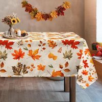 Rechteckige Tischdecke mit Herbstblättern, wasserdichte, schmutzabweisende Tischdecke mit Blättern, strapazierfähige und waschbare Tischdecke für von INEASICER