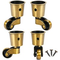 Rolle, 4 Stück Lenkrollen, runde Kupferrollen, antike Rollen, geräuschlos, tragbar, 360 ° drehbar, für Sofa/Stuhl/Couchtisch/Bücherregal, CMODIHI Rolle, 4 Stück Lenkrollen, runde Kupferrollen, antike Rollen, geräuschlos, tragbar, 360 ° drehbar, für Sofa/Stuhl/Couchtisch/Bücherregal, CMODIHI von INEASICER