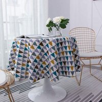 Runde Tischdecke, 120 cm, Baumwoll-Leinen-Stoff, Twill-Tischdecke, einfacher nordischer Stil, frisch, langlebig, wiederverwendbar, knitterfrei, Runde Tischdecke, 120 cm, Baumwoll-Leinen-Stoff, Twill-Tischdecke, einfacher nordischer Stil, frisch, langlebig, wiederverwendbar, knitterfrei, von INEASICER