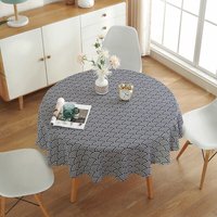 Runde Tischdecke, Tischdecke mit Meereswellenmuster, dekorative Tischdecke aus Baumwollleinen, Tischdecke im nordischen Stil für das Runde Tischdecke, Tischdecke mit Meereswellenmuster, dekorative Tischdecke aus Baumwollleinen, Tischdecke im nordischen Stil für das von INEASICER