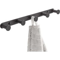 Schwarzes Finish 5 Haken Wandgarderobe Hut Handtuch Kleiderbügel Badezimmer WC Zubehör Kit von INEASICER