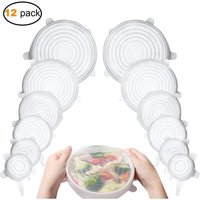 Silikon-Lebensmitteldeckel, 12er-Pack Silikon-Stretchdeckel, flexibel, wiederverwendbar, Lebensmittelaufbewahrungsdeckel, dehnbare Schonabdeckungen von INEASICER