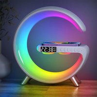 Smart Atmosphere Lampe, Lampe mit Ladestation Bluetooth-Lautsprecher Kabelloses Ladegerät LED-Nachtlicht Nachttischlampe Sonnenaufgang Wecklicht von INEASICER