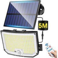 Solarlampe Außen, 238LED 2000LM Solarlicht Außen Bewegungsmelder Solar Außenbeleuchtung, 3 Modi & Fernbedienung Solar Flutlicht Außen, 2200mAh von INEASICER