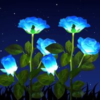 Solarleuchten Garten Außen, Solar Rose LED-Leuchten mit größerer Blüte und großem Solarpanel, wasserdichte Gartendekoration im Freien für Garten, von INEASICER
