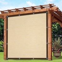 Sonnensegel Rechteckig mit Ösen 2x3m Atmungsaktiv Sonnenschutz für Gewächshaus Terrasse Garten Zaun Beige von INEASICER