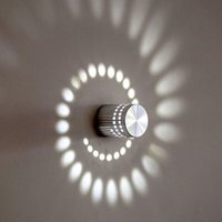 Spiralförmige Wandleuchte, 3 W, moderne LED-Wandlampe für Schlafzimmer, Flur, Korridor, Bar, Café, Wohnzimmer (weißes Licht) [Energieklasse A+] von INEASICER