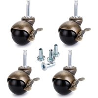 Stück 40 mm Lenkrollen, Möbelrollen mit Bremse, Nylonrollen für Bürostühle, Schlafsofas, Couchen, Tragkraft 25 kg pro Rolle von INEASICER