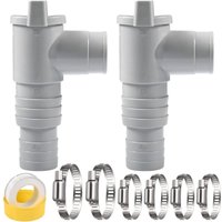 Ineasicer - Stück Schwimmbad-Absperrventil, 32 mm Absperrventil, 32 mm Pool-Wasserhahn, mit 6 Schlauchschellen, Kolbenventil-Poolteile, von INEASICER
