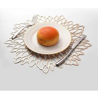 Stück goldene Tischsets, hohle runde Tischsets, runde Tischsets aus Kunststoff, verwendet für die Wärmedämmung von Tellern und als Tischdekoration von INEASICER