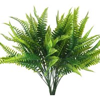 Stück künstliche Farne, Outdoor-Farnpflanzen, künstliche Sträucher, künstlicher Grünbusch, Boston-Farn, Dekoration für den Innen- und Garten, von INEASICER