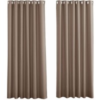 Thermo-Verdunkelungsvorhänge, Taupe, Ösenvorhänge für Wohnzimmer, isoliert, gegen Kälte, Lichtblockierung für besseren Schlaf, 2 x B 132 x H 160 cm, von INEASICER