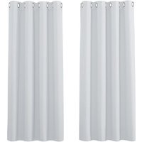 Thermo-Verdunkelungsvorhänge – 2er-Set Ösenvorhänge/Schallschutz, Schiebevorhänge, isoliert, Lneux, fertig zum Aufhängen, Grauweiß, 2 x B 120 x H 180 von INEASICER