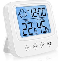 Thermometer Hygrometer Uhr mit Hintergrundbeleuchtung Zeitanzeige Multifunktions digital von INEASICER