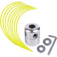 Trimmerkopf aus Aluminium, Mähkopf, Rasentrimmerkopf, Spule, universelles Nylonfaden-Set für Benzin-Freischneider mit 1 Fadenkopf + 8 Fäden (gelb, Trimmerkopf aus Aluminium, Mähkopf, Rasentrimmerkopf, Spule, universelles Nylonfaden-Set für Benzin-Freischneider mit 1 Fadenkopf + 8 Fäden (gelb, von INEASICER
