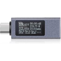 USB-C-Stromtester, Typ-C-Spannungs- und Stromtester, Powerbank-Kapazität, Arbeitszeit, Amperemeter, Voltmeter, USB-Kabel, Ladegerät, Detektor, von INEASICER
