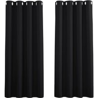 Verdunkelungsvorhänge für Schlafzimmer – doppelt wärmeisolierter Fenstervorhang für Zuhause/schwerer, fester Stoff für, 2er-Set, 100 x 200 cm, Schwarz Verdunkelungsvorhänge für Schlafzimmer – doppelt wärmeisolierter Fenstervorhang für Zuhause/schwerer, fester Stoff für, 2er-Set, 100 x 200 cm, Schwarz von INEASICER